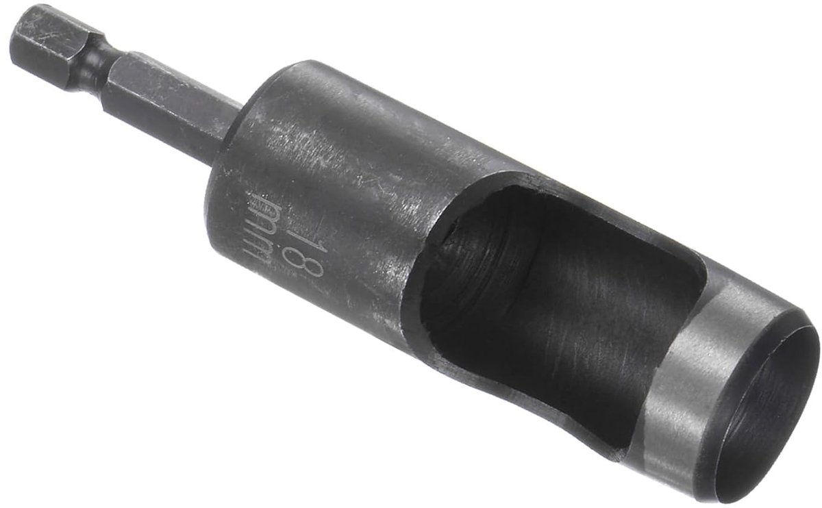 Gatentang van leer, 18 mm diameter, ronde holle stans van hoogwaardig koolstofstaal - (toepassingen: voor rubber, papier, zacht materiaal)