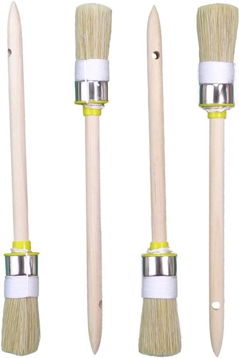 -93722 4 stuks schilder ringpenseel Ø 25 mm | maat 4 | ronde kwast lakkwast lichte borstelharen