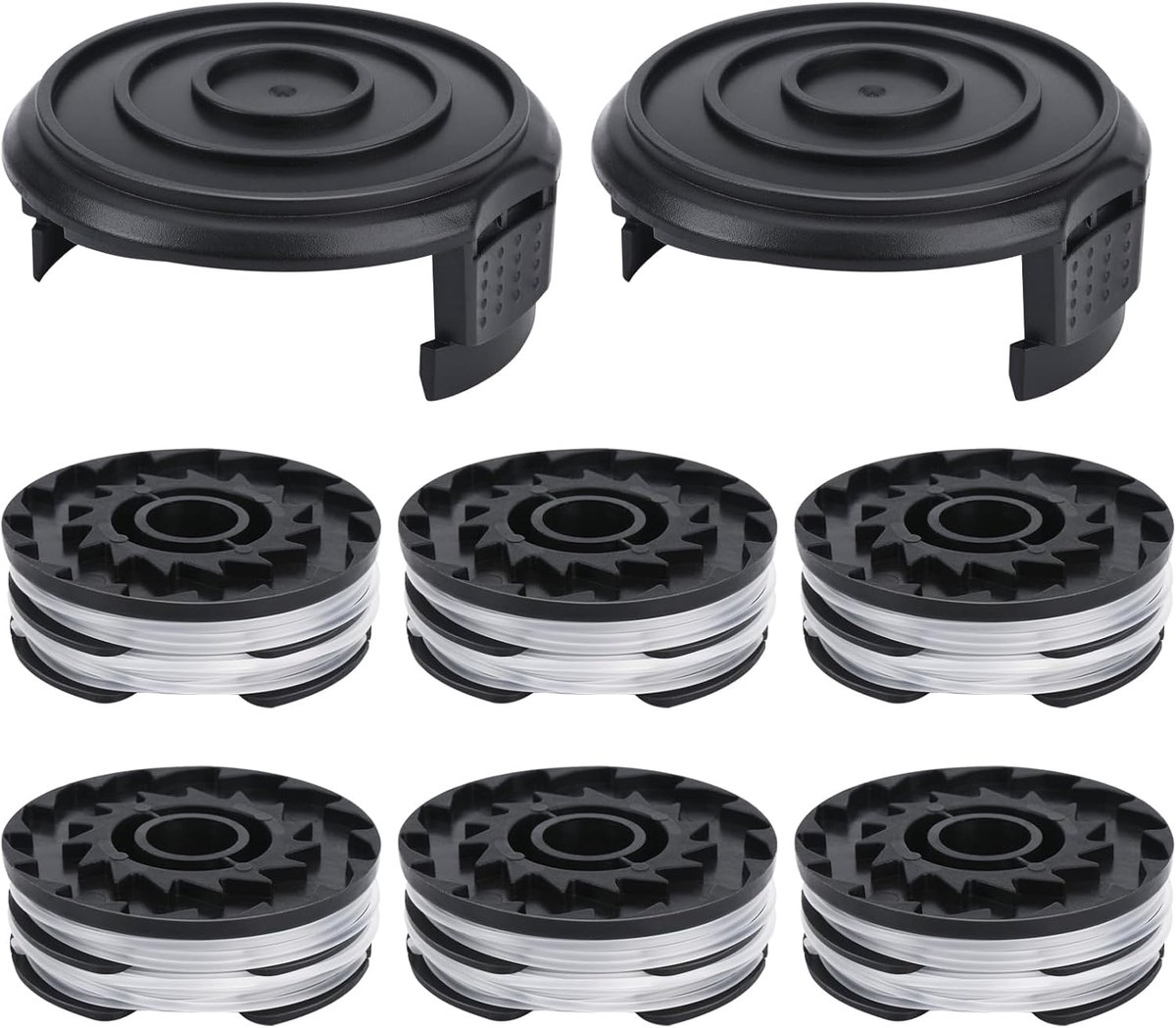 8 stuks draadspoel geschikt voor Parkside LIDL accu-elektrische grastrimmer PRT 550 A1, PRT 550 A2, PRT 550 A3, PRT 550 A5, PRT 550 B6, PRTA 20-Li B2, PRTA 20-Li C3, lengte 10 m Ø 1, 6 mm (6