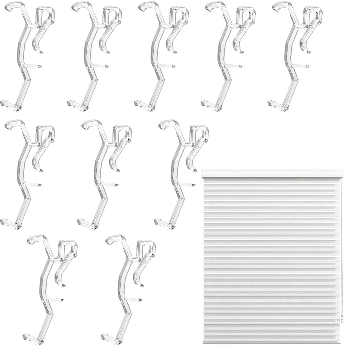 Valance Clips 64mm - Transparante Plastic Klemmen - Duurzaam en Onzichtbaar - Voor Blinds en Houten Jaloezieën - SnelShoppen