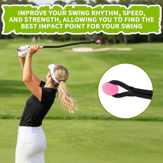 Golf Swing Trainer met Touw, Trainingshulpmiddel voor Snelheid, Ritme en Kracht, Ideaal voor Alle Spelniveaus en Verbetering van Flexibiliteit van Merkloos — afbeelding 5