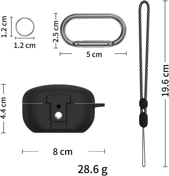 Beschermhoesje voor Sony WF-1000XM5, ultradun, siliconen hoes, valbescherming, draagbaar, donkerblauw — afbeelding 4