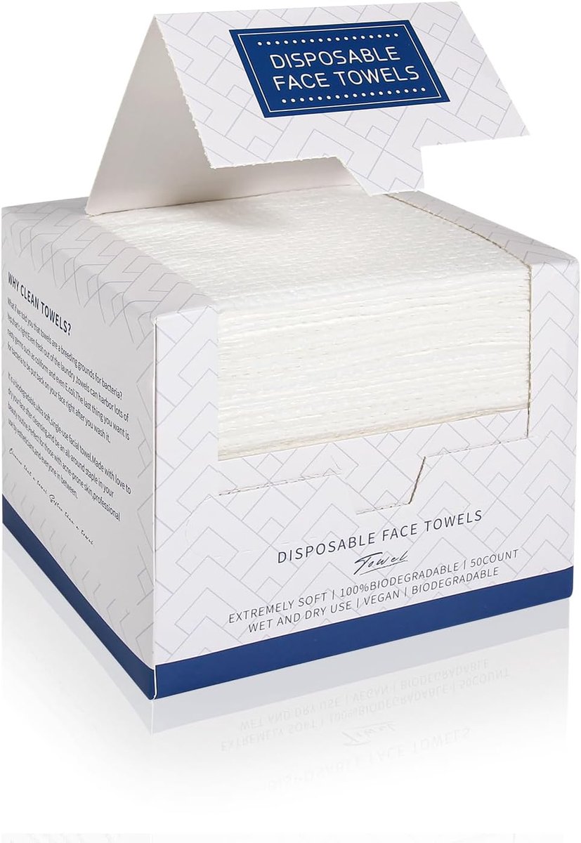 SnelShoppen - 50 Stuks Wegwerp Babydoekjes voor Gevoelige Huid, Ultra Zachte Gezichtsreinigingsdoekjes van 100% Bamboe Viscose, Ideaal voor Kinderen e