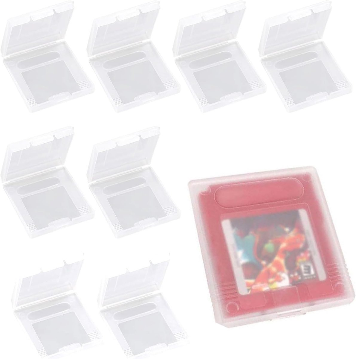 Duidelijke Opbergdoos voor Speelkaarten met Stofkap, Beschermende Case voor Gameboy en Accessoires, 8 Stuks