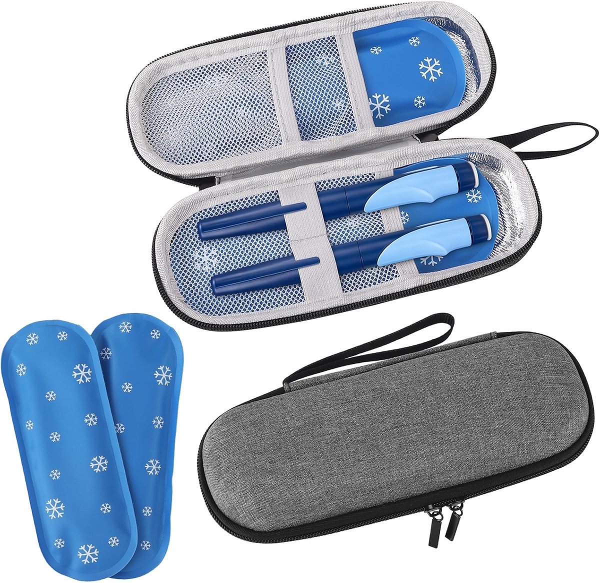 SnelShoppen - Insuline Koeltas met 2 Koelbatterijen, Insulinepen, Herbruikbare Diabetische Tas, Draagbare Mini Geneesmiddelen, Koeltas, Klein Isolatie