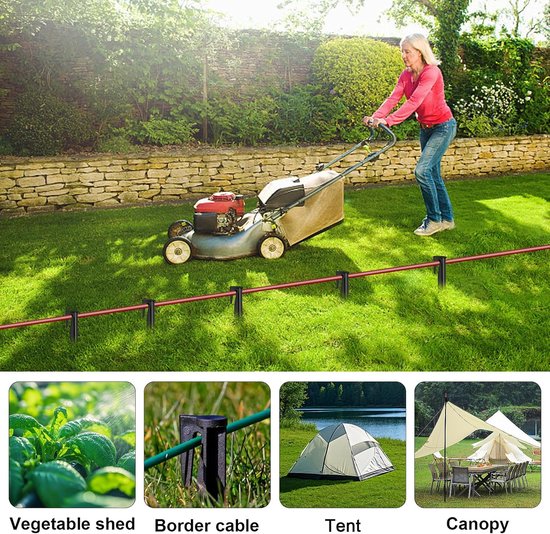 150 stuks bevestigingspinnen voor perifere kabels, grasmaaier, grondpennen voor robotmaaier, haken, accessoires voor kabels voor het definiëren van tuinoppervlak — afbeelding 5