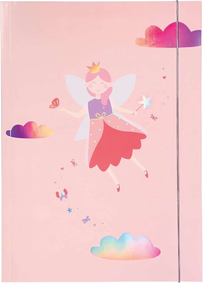 folia 69011 - Map A3 Hot Foil Little Fairy, van stevig karton met elastiek