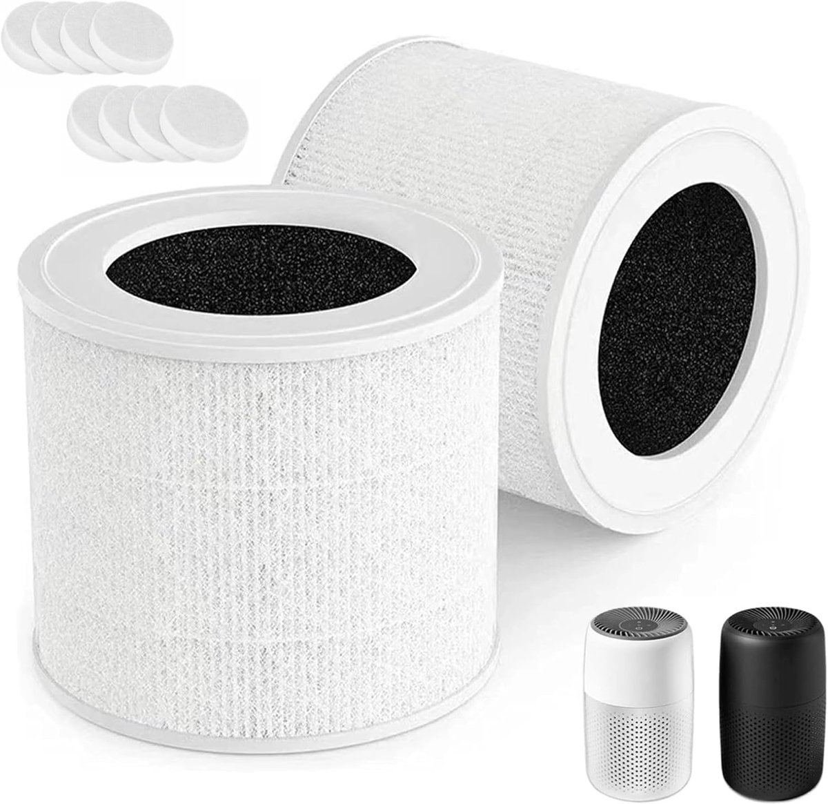SnelShoppen - Luchtreiniger filter met 8 geurpads voor frisse lucht, geschikt voor woonkamer, slaapkamer, keuken, allergieën, huisdieren, en meer!