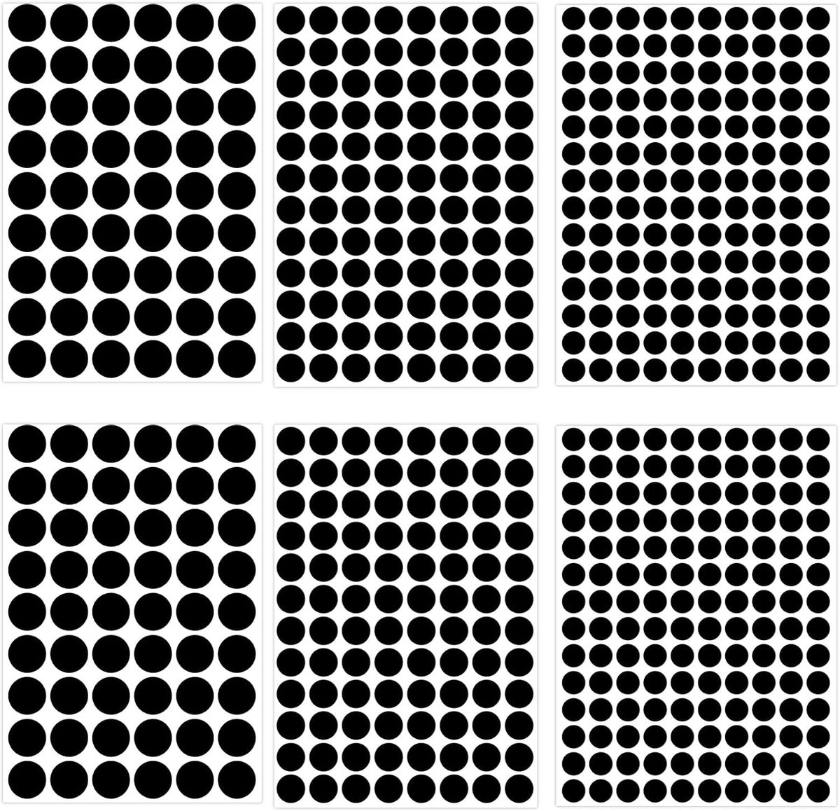 580st Zelfklevende Schroefgatstickers, 12/15/21mm Waterdichte PVC Ronde Meubelgaten Afdekplaatjes voor Kasten Lades Bureaus en Andere Meubels(Zwart)