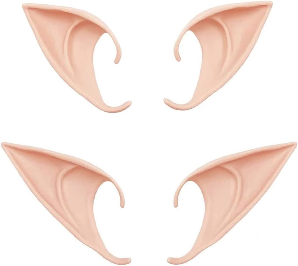 Elfenoren van latex voor cosplay en Halloween, 2 paar zachte spitse oren voor anime en kostuumfeesten, 10 cm
