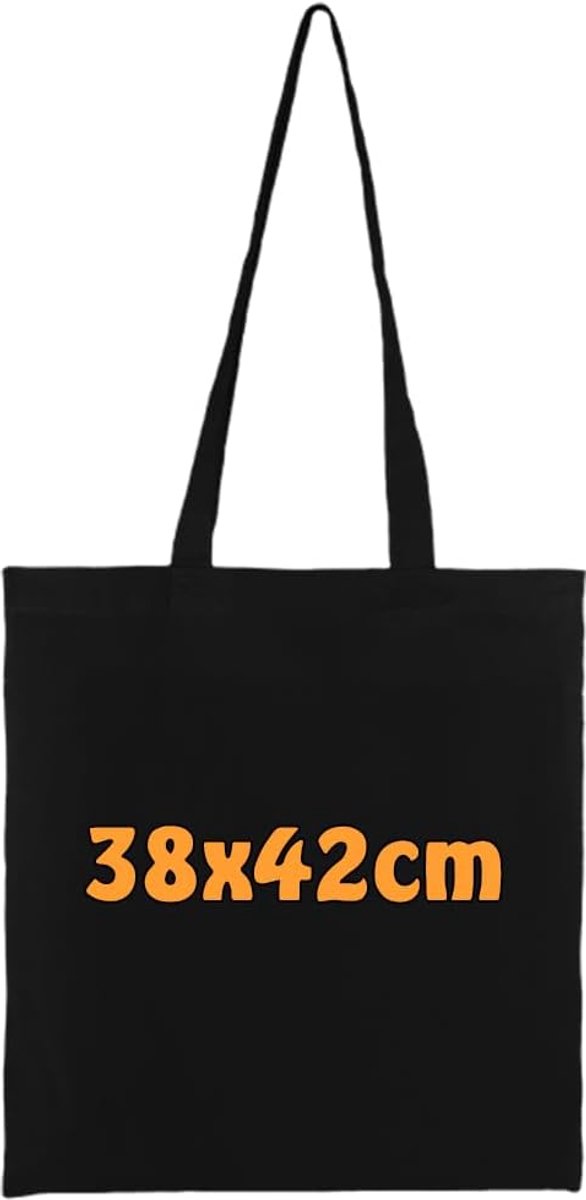 Katoenen tas jute tas onbedrukt met twee lange hengsels 38x42cm