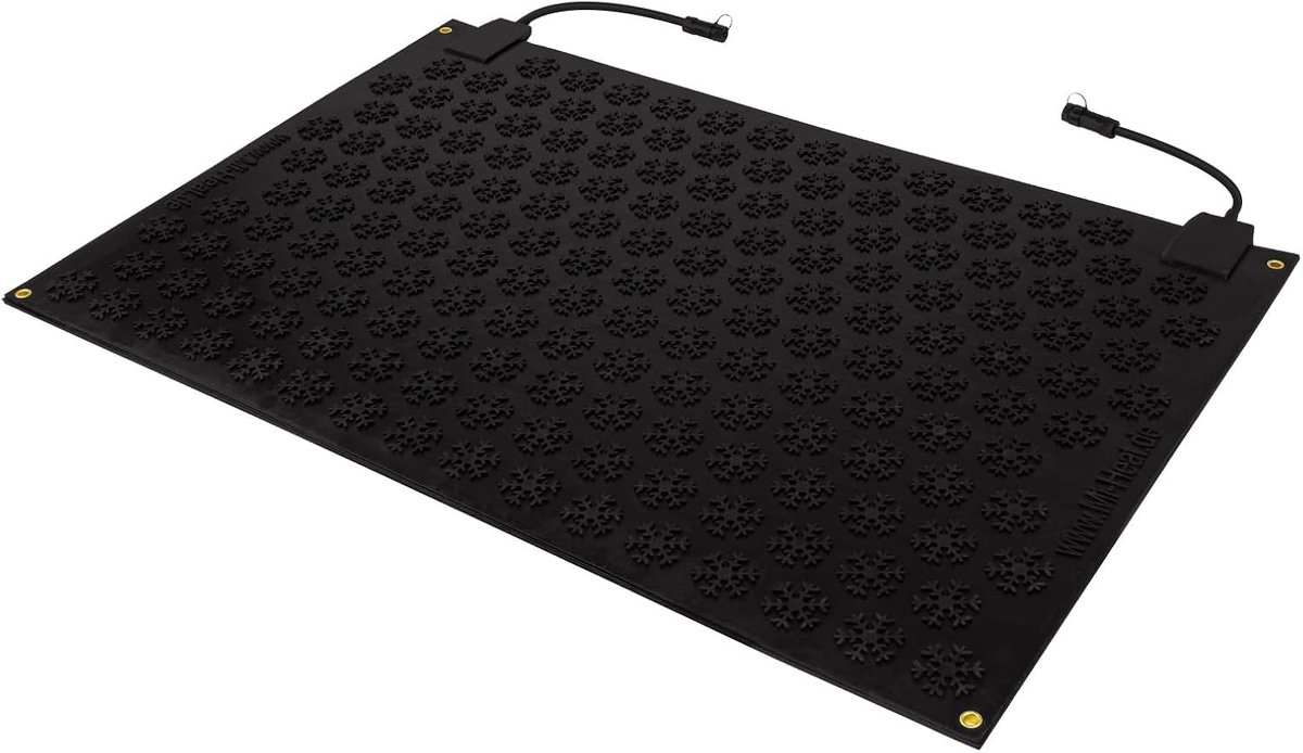SnelShoppen - 70x110cm Gummirubber Waterdichte Buitenverwarmingsmat voor Pavement en Trappen - Vorstbestendig, Plug & Play, Duurzaam, Buitengebruik