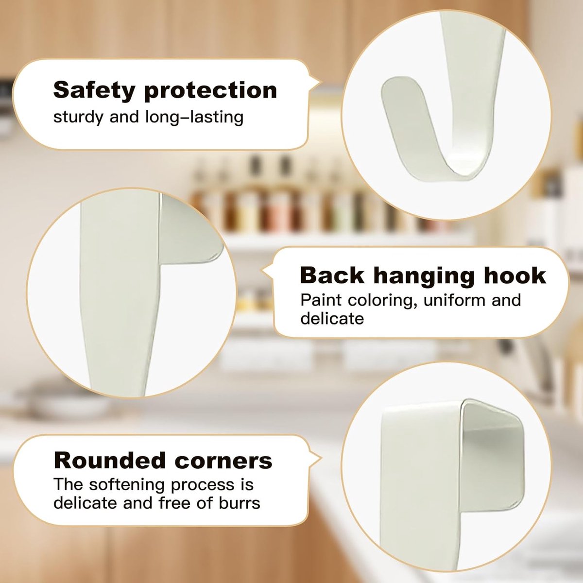 16 stuks raamhaken om op te hangen, deurhaken, raamhaken voor decoratie, praktische ophanghaken voor kleding en keukengerei (wit)