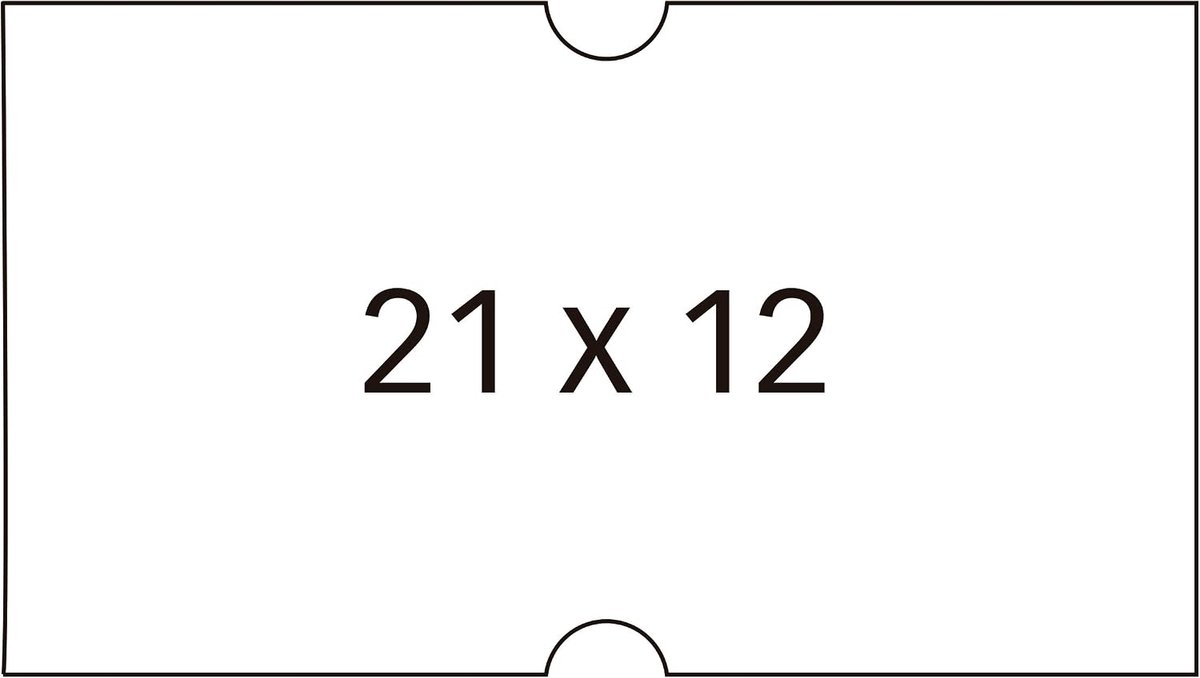 100910 - Etiketteermachine 21 x 12 mm wit permanente lijm rechte randen 6 u.