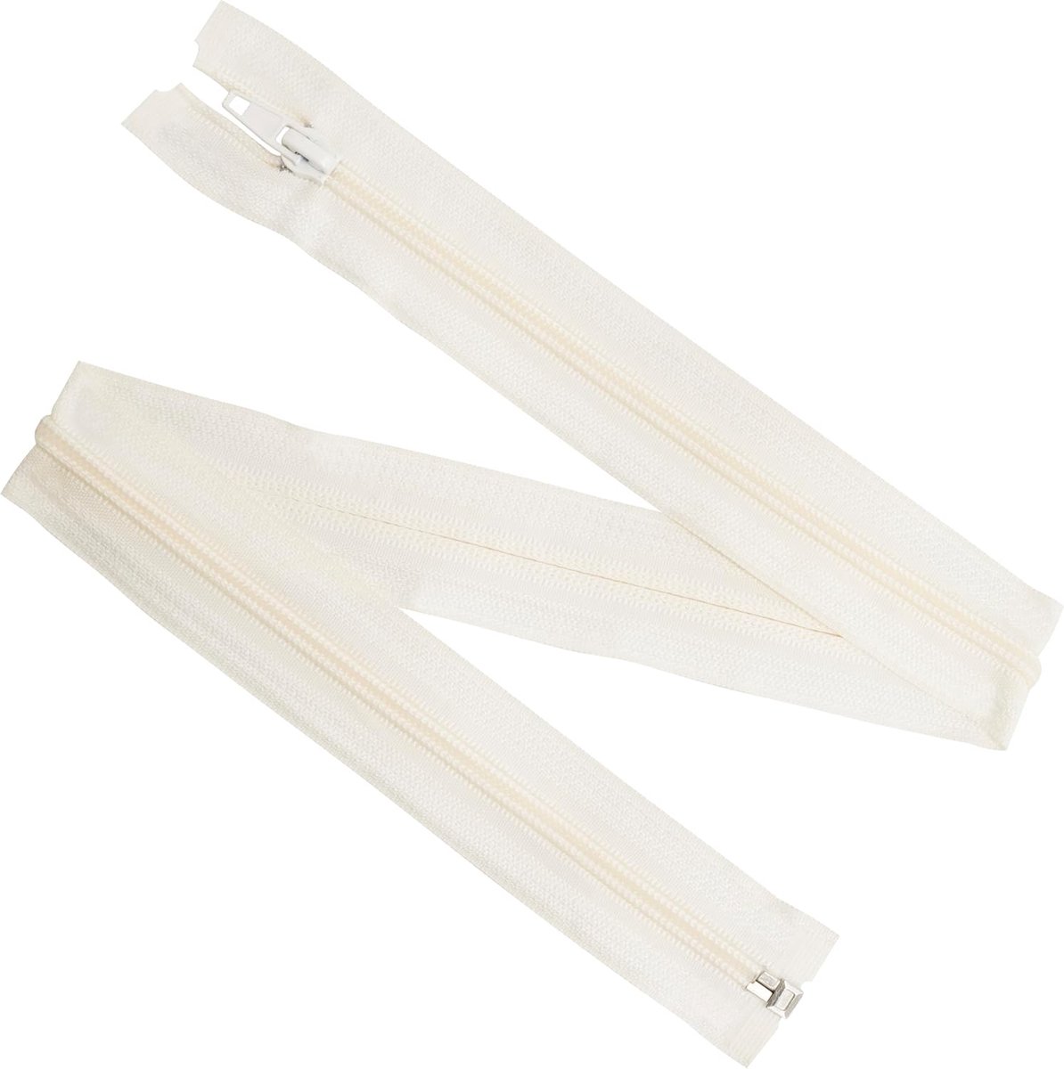 - Set van 8 spiraalritsen N°5 60 cm deelbaar met schuiver - van metaal nylon polyester - naaiwerk DIY textielcreaties- kleur ecru