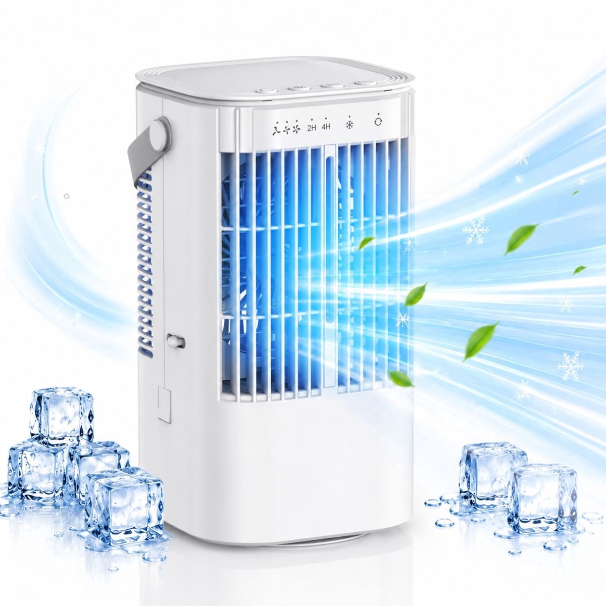 Mini Airco met Water - Luchtkoeler 3-in-1 - Mobiele Airco Zonder Afvoerslang -Tafelventilator - USB-C Aircooler - Ventilator & Draagbare Airco - Mobiele Airco - 900ML Watertank