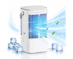 Mini Airco met Water - Luchtkoeler 3-in-1 - Mobiele Airco Zonder Afvoerslang -Tafelventilator - USB-C Aircooler - Ventilator & Draagbare Airco - Mobiele Airco - 900ML Watertank