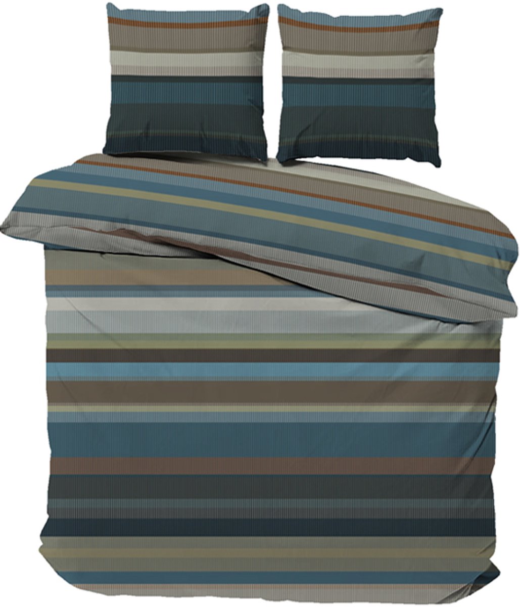 iSleep Dekbedovertrek Stijn - Tweepersoons - 200x200/220 cm - Blauw