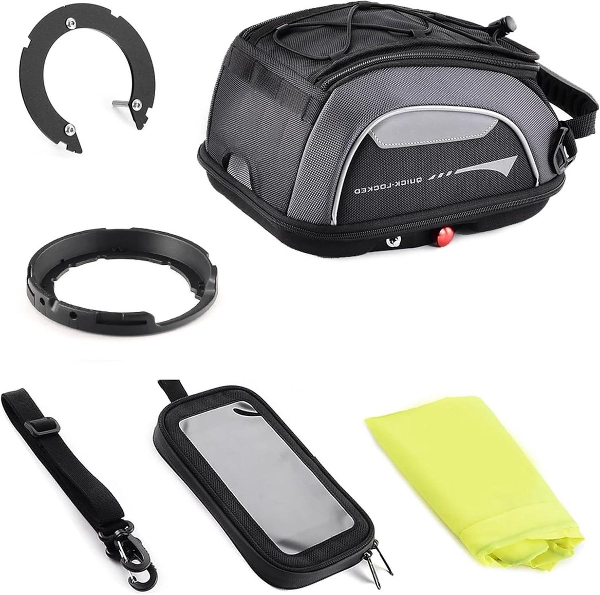 Motorfiets Tanktas - Brandstoftas Bagage - Motorrijden Navigatie - Waterdicht Quick Lock - 6.2 Liter - Zwart