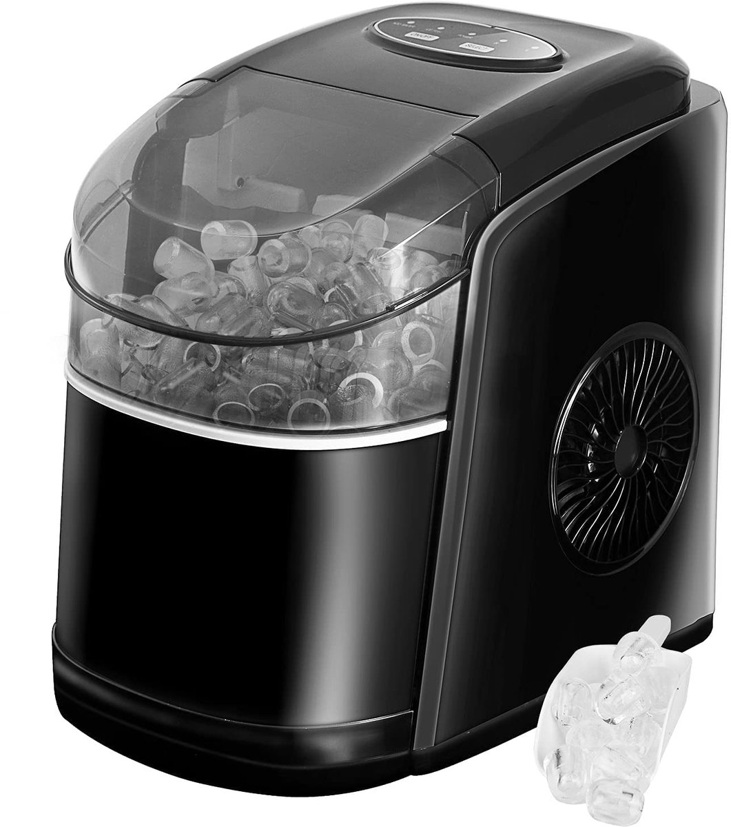 IJsblokjesmachine - Ice Maker - Snelle ijsbereiding - Automatische reiniging - 12 kg per dag - Zwart