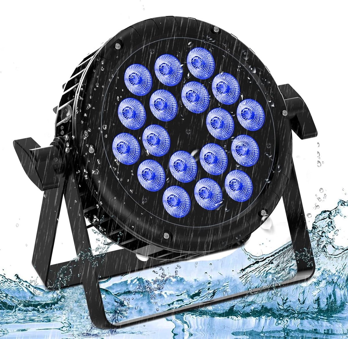 180 W Par LED waterdicht, RGBW podiumlicht met 105 cm netsnoer en 52 cm D-mx kabel, podiumverlichting ondersteuning 4/8 CH, gebruik voor buiten, gazon, bar party
