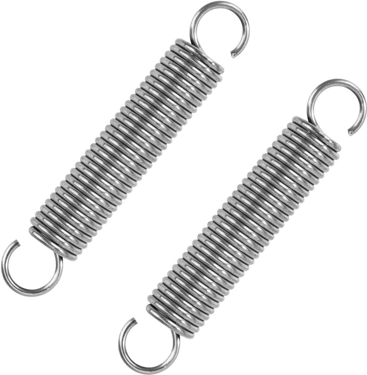 Trekveren met haak, roestvrij staal, trekveer, spanveer, 65 mm, buitendiameter 12 mm, draaddiameter 1,5 mm, maximale trekkracht 6,0 kg, 1,5 x 12 x 65 mm, 2 stuks