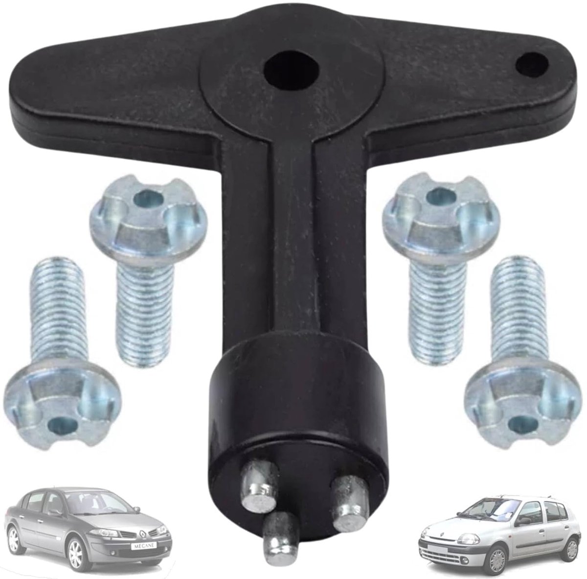 wielmoeren met veiligheidssleutel, compatibel met Renault Clio, Espace, Kangoo, Megane en Opel, reserveonderdeelnummer 7700422600