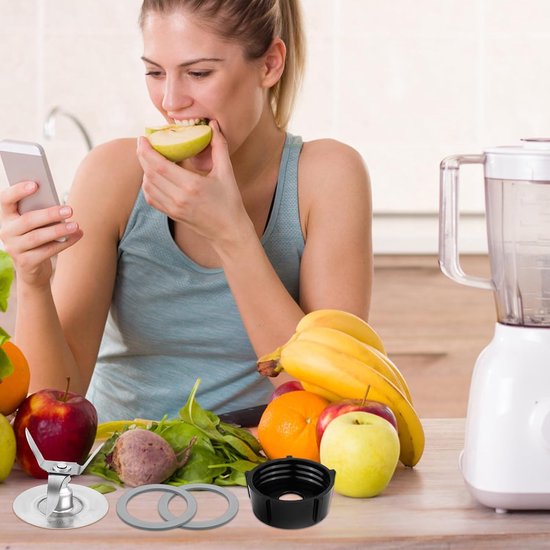 Vervangingsonderdelen voor de Blender, Blenderijsmes met Bodemdop van de Kan en 2 Rubberen O-ringafdichtingspakkingen Geschikt voor Osterizer Blenders Accessoires blender onderdelen — afbeelding 2