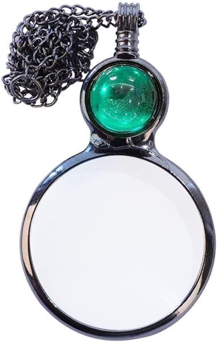 Vergrootglas Hanger Ketting Gift,Vergrootglas Ketting Optische Vergrootglas Lens met Vintage Lucky Crystal Bead Hanger voor Bibliotheek Lezen Fijne Print Zoomen Verhoog Visie Sieraden, Legering
