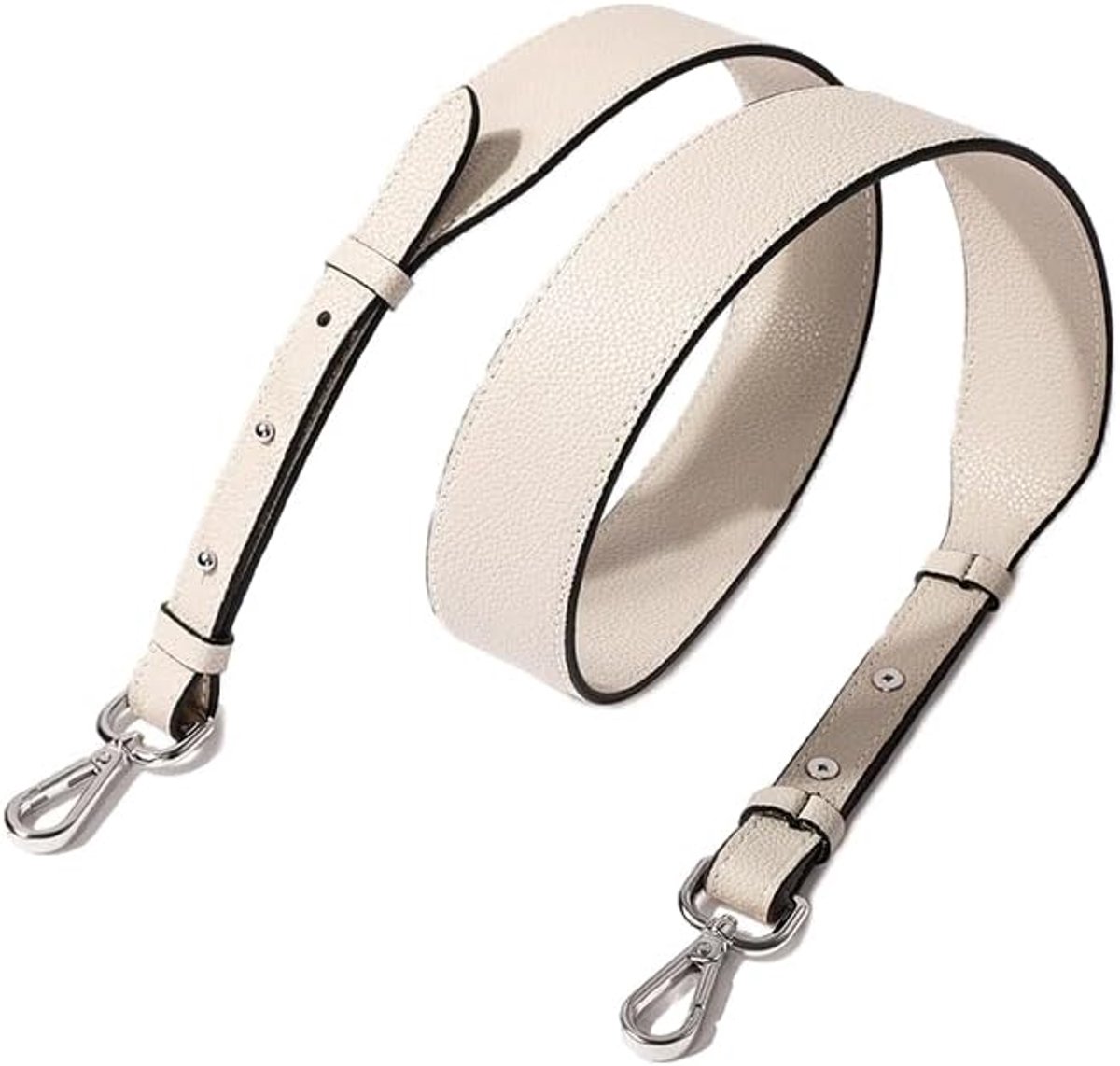 106-110 cm verstelbare tasriem schouderriem voor tassen, 3,8 cm brede universele vervangende schouderriem lederen draagriem voor handtas schouderriem tassen accessoires - Wit