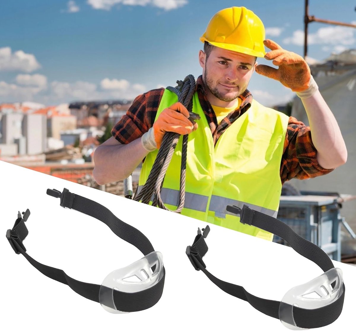 2 stuks universele kinriemen voor helm, afneembare helmkinriem, reservehelmlus, universele kinriem voor helm met elastische band