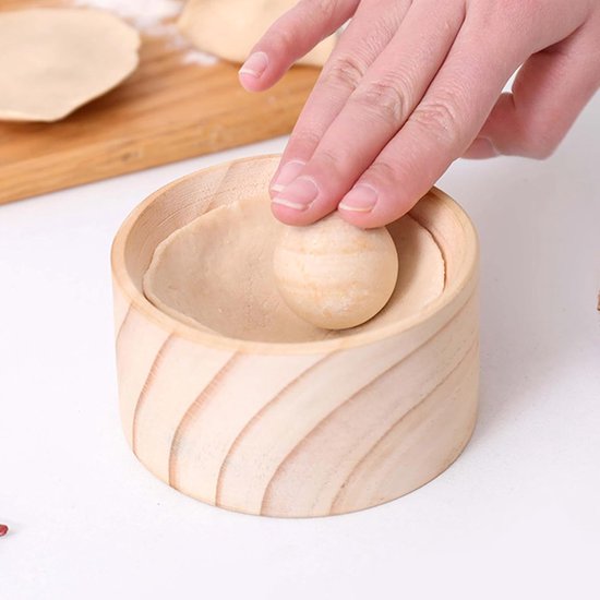 Maker, deegzakvorm, dumplingpers, NlsqEU handmatige houtvorm, handdeegpers, deegzakvorm, deegvorm, deeghuid, fabrikant, voor thuis koken, appartementen — afbeelding 4