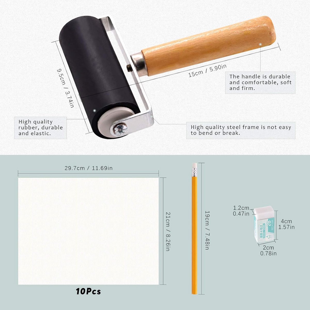 24 stuks blokdruk Starter Tool Kit, Rubber Stempel Carving Blokken, Inkt Roller, Carving Tools, Handschoenen, Tracing Papers en Inkt Mengbak voor Stempel Carving