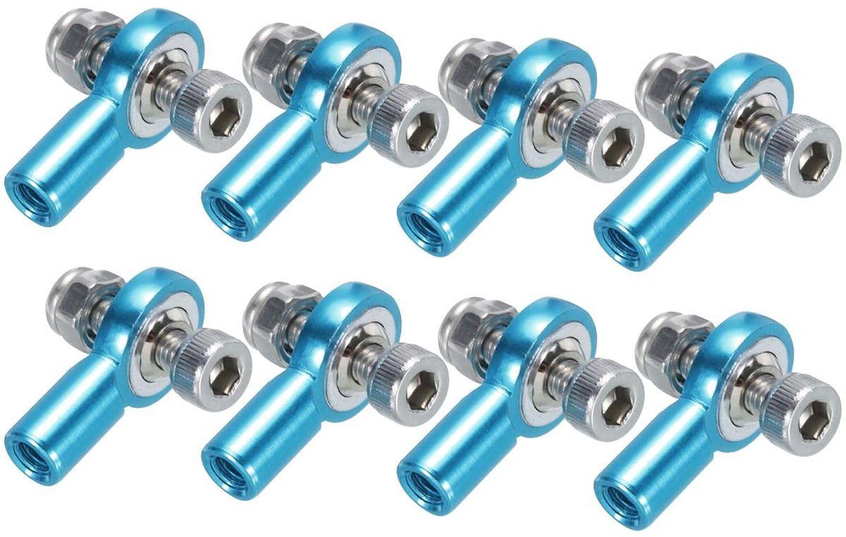 M3xL18mm Kogelstang-eindkop kogelgewricht gesp stuurverbindingsdrukstang voor RC-model met schroef en moer, 8 stuks