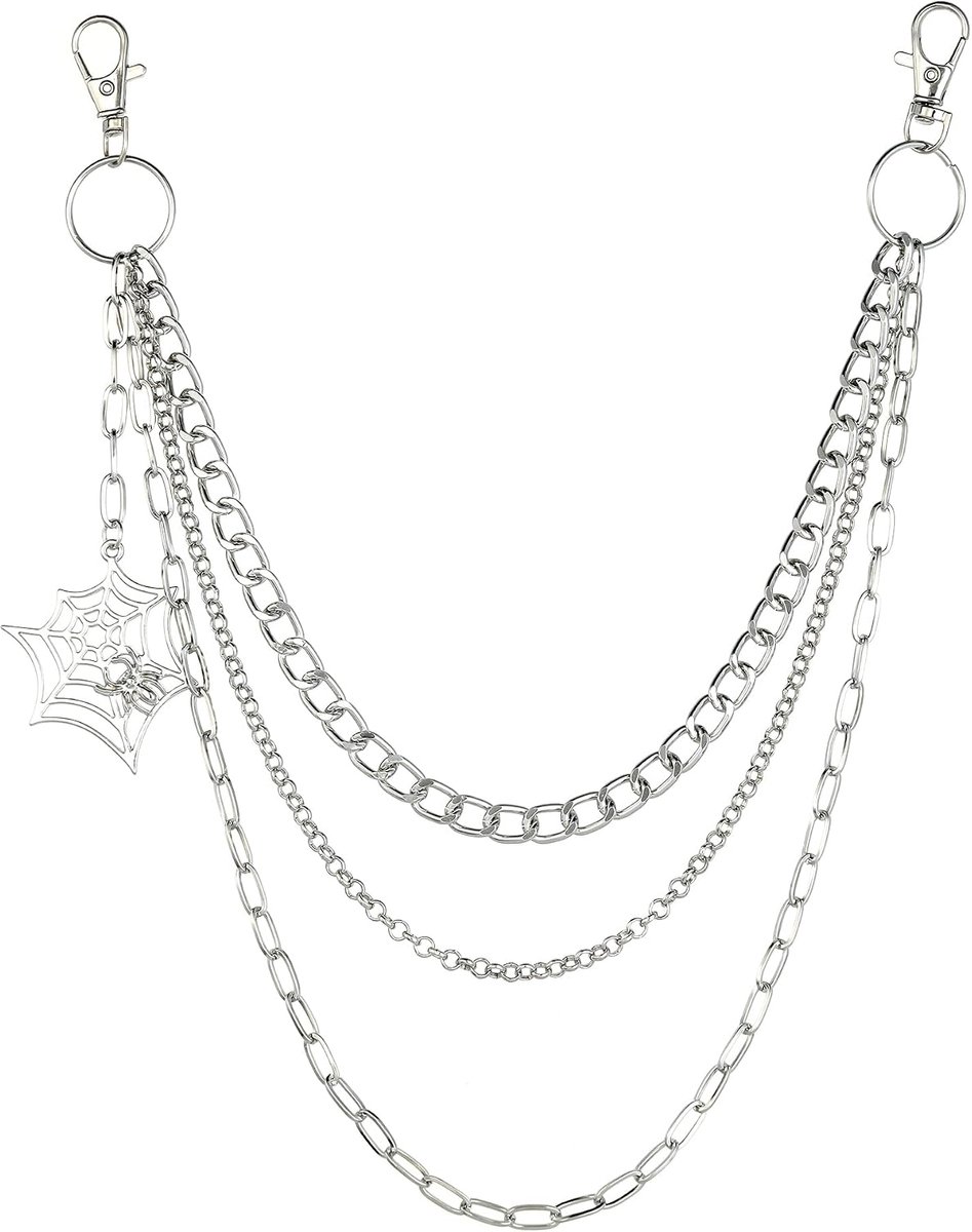 Kettingen Retro Drielaags Broek Kettingen Hip Hop Punk Rock Gothic Chain, Heren Portemonnee Ketting, Jeansketting en Sleutelketting