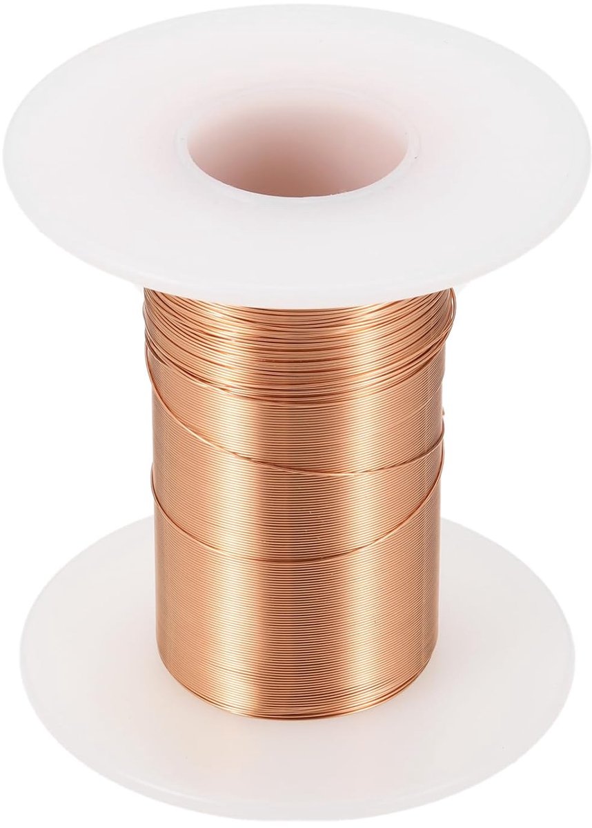 Koperlakdraad, 0,2 mm, 32 AWG, geïsoleerd tot 155 °C koperdraad, lakdraad voor transformatoren, handwerk, elektriciteit en doe-het-zelf (56,7 g)