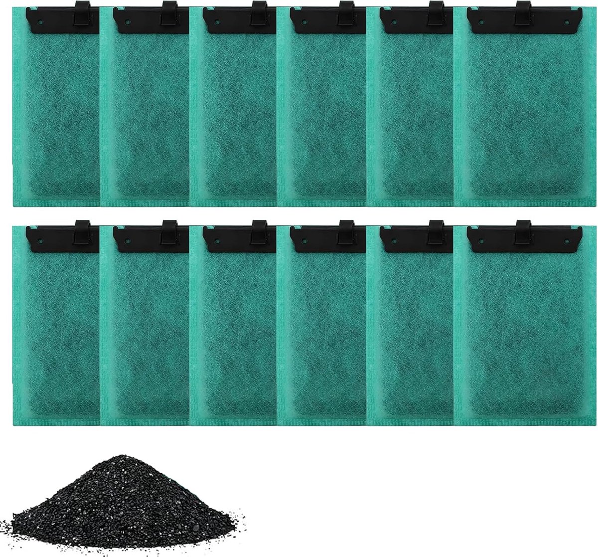 12 stuks vervangende filters aquarium filterpads vervanging: vervangingsfilter met actieve kool filterwatten vervangingsfilter voor aquaria filterboxen en filtersystemen geurvermindering