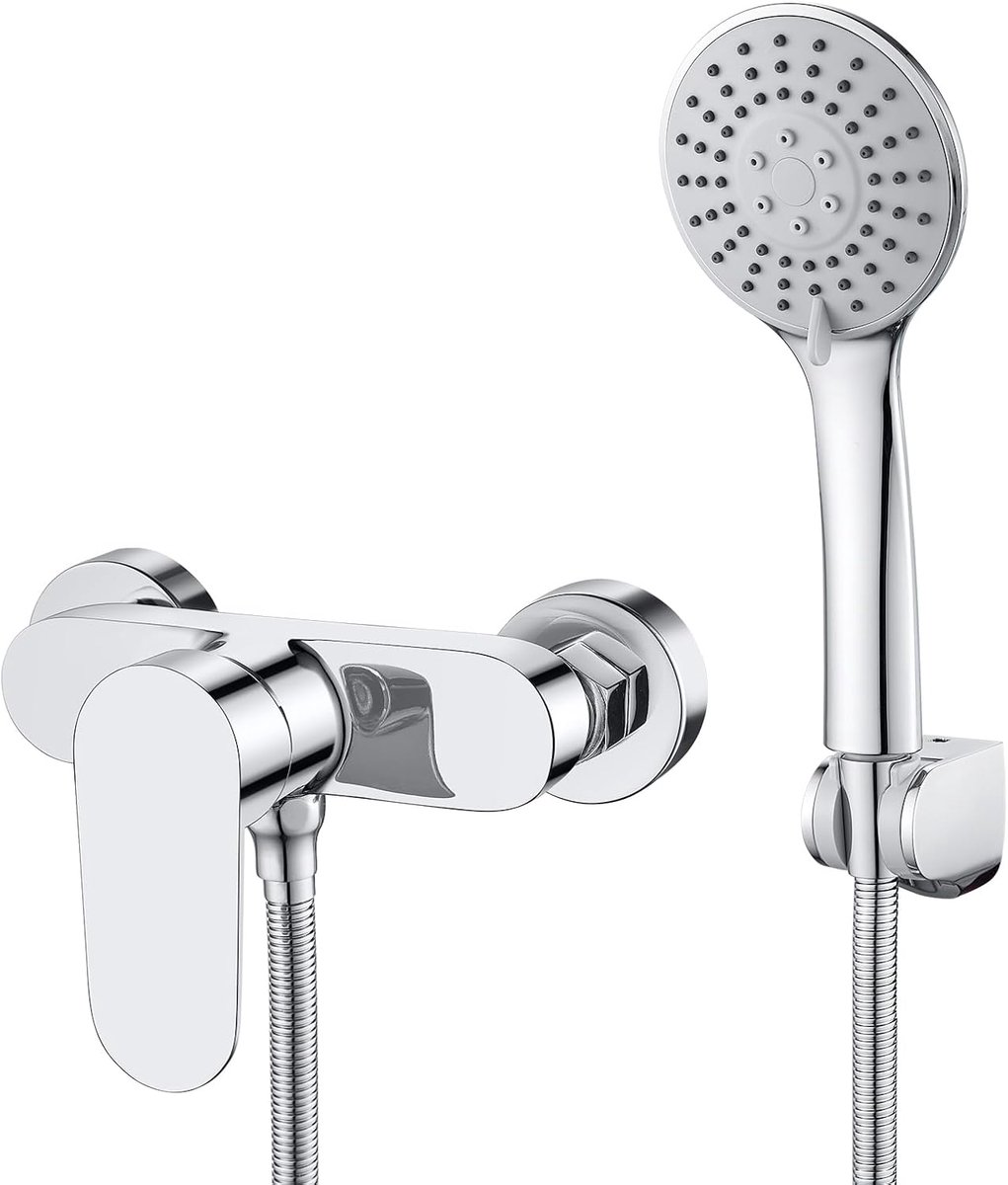 Mengkraan met handdouche - wandmontage - chroom - 3 spuitstanden voor comfort - ShopVlot