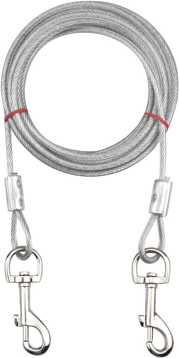5 m (5 M) hond stropdas outkabel, huisdier stropdas outkabel, bindkabel voor honden tot 200 lbs, geschikt voor alle rassen (wit)