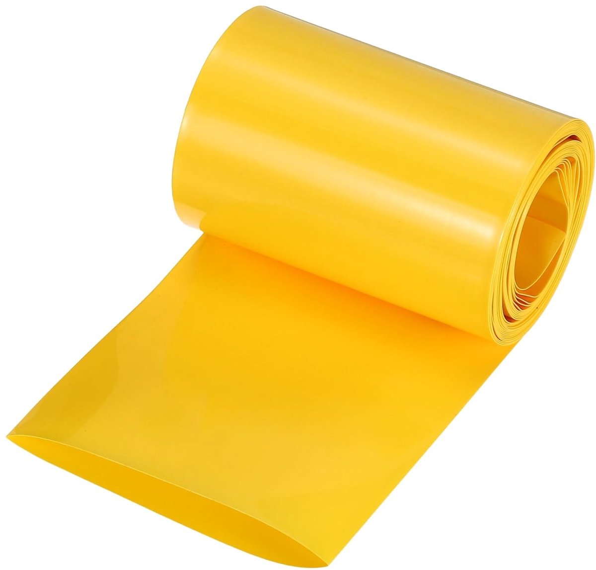 6 m lengte pvc-krimpkous, 42 mm diameter, 66 mm, platte brede batterijommanteling, krimpkous, geel, isolatieslang, waterdichte beschermslang voor accubatterijen, set