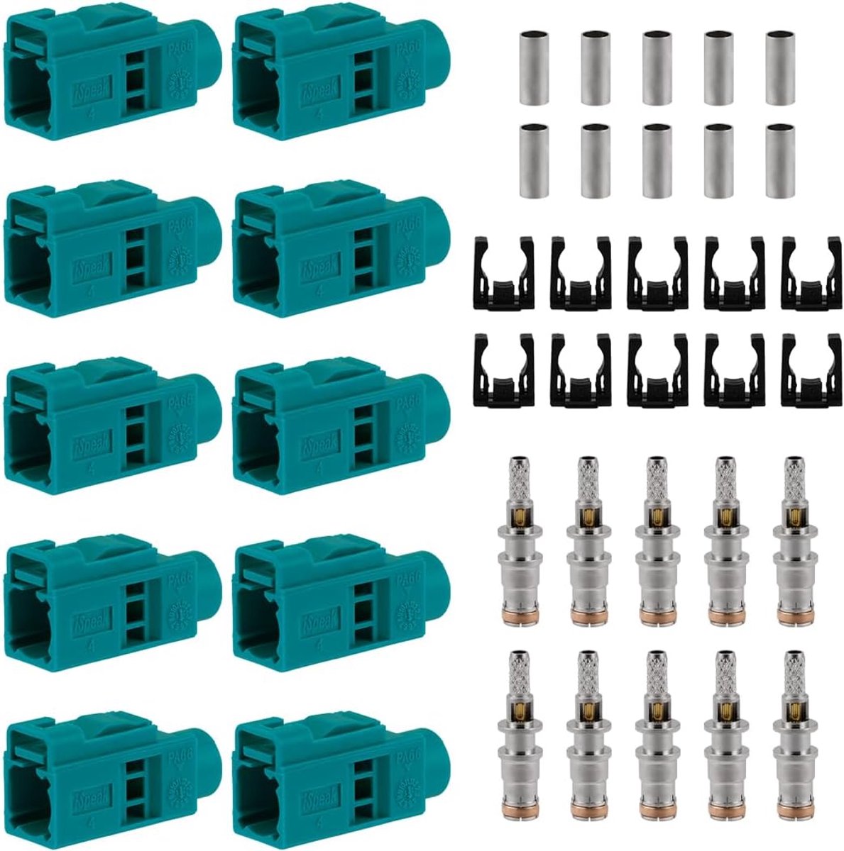 10PCS Fakra Z Vrouwelijke Krimp Connectoren Fakra Z Vrouwelijke Waterblauw Connector Codering Krimp voor RG316 RG174 Kabel