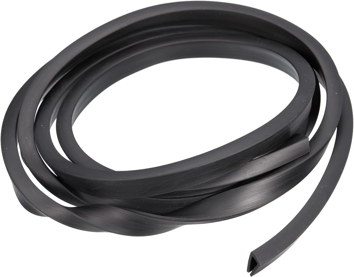 sourcing map U-kanaal randstrip 4,9 ft lengte rubber bescherming afdichting strips rand beschermer plat past op 3,5-4 mm rand (9/32 inch B x 7/16 inch) zwart