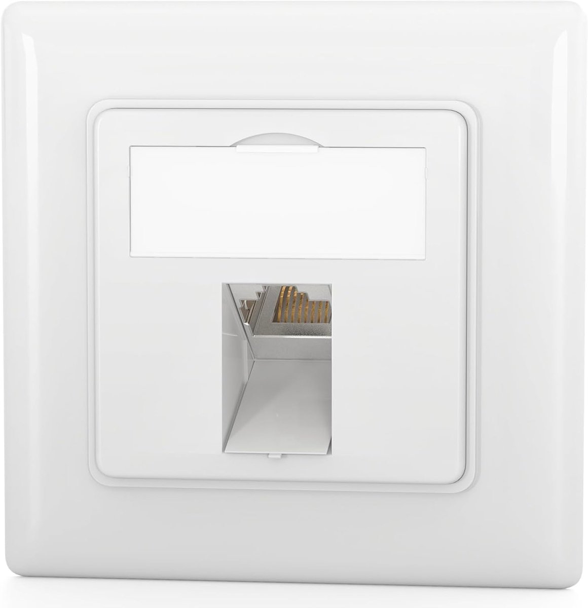 1-poort CAT 8 netwerkdoos met GHMT-gecertificeerd zonder gereedschap Keystone max. 40 Gbit/s inbouwnetwerkdoos RJ45-bus STP afgeschermd RJ45 gegevensdoos LAN-doos - signaalwit RAL 9003