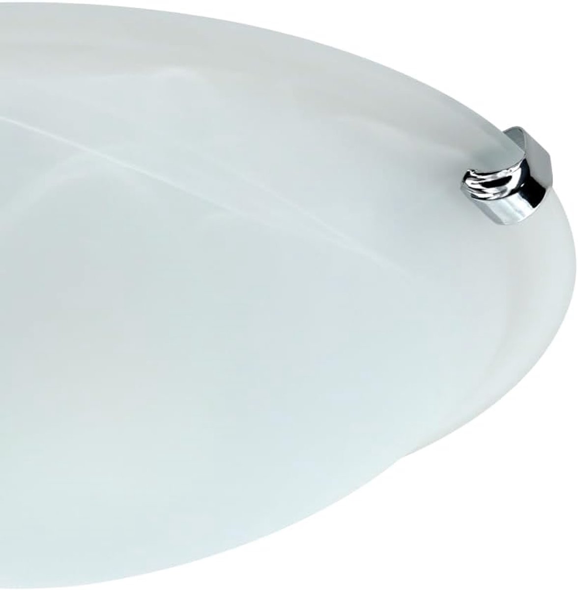 Klassieke 1-lichts Plafondlamp - Chroom en Albast Glas - 30 cm Diameter