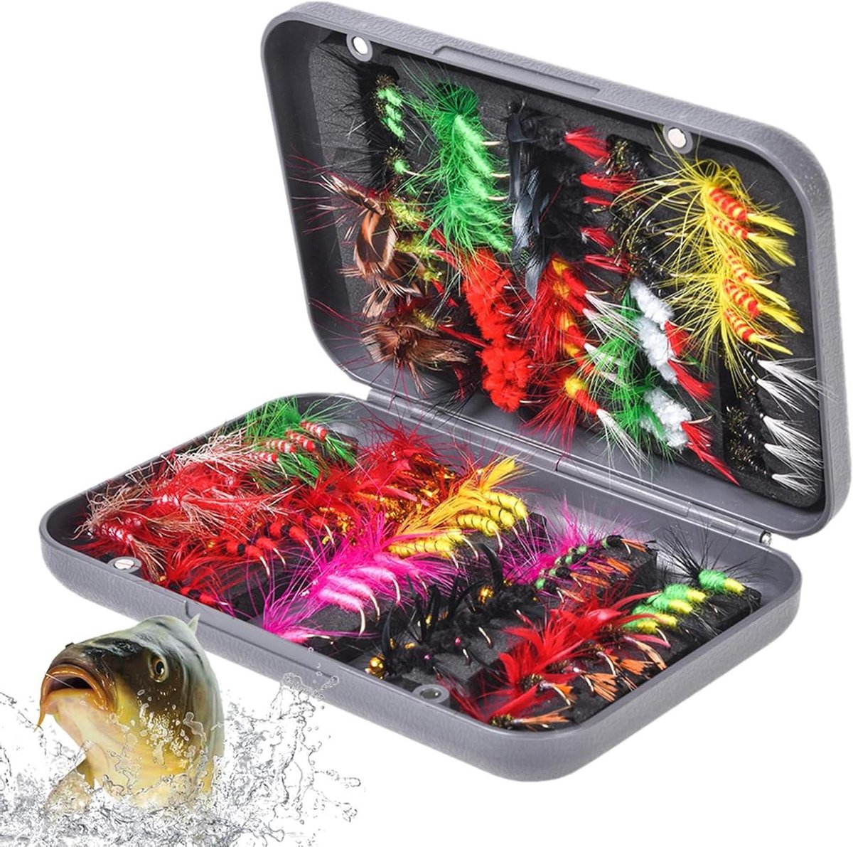 Vliegenaas Set - Kunstaas Vliegen - Vissen Forel - Natuurlijke Imitatie - 100 stuks - Multicolor