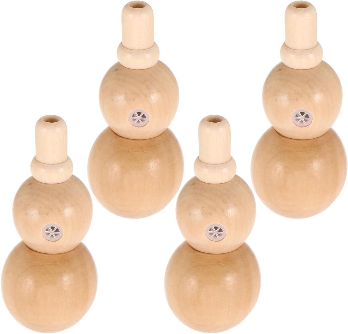 Houten Kazoo Set - Houten Blaasinstrument Fluit - Muziek Maken - Handgemaakt Educatief Instrument - 4 Stuks - Khaki