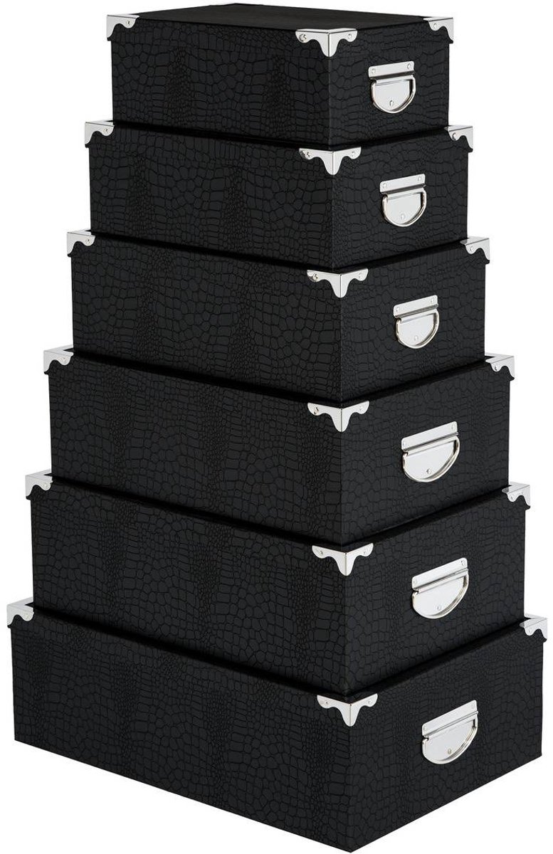 Set van 6 BOX'-dozen met krokodillenprint