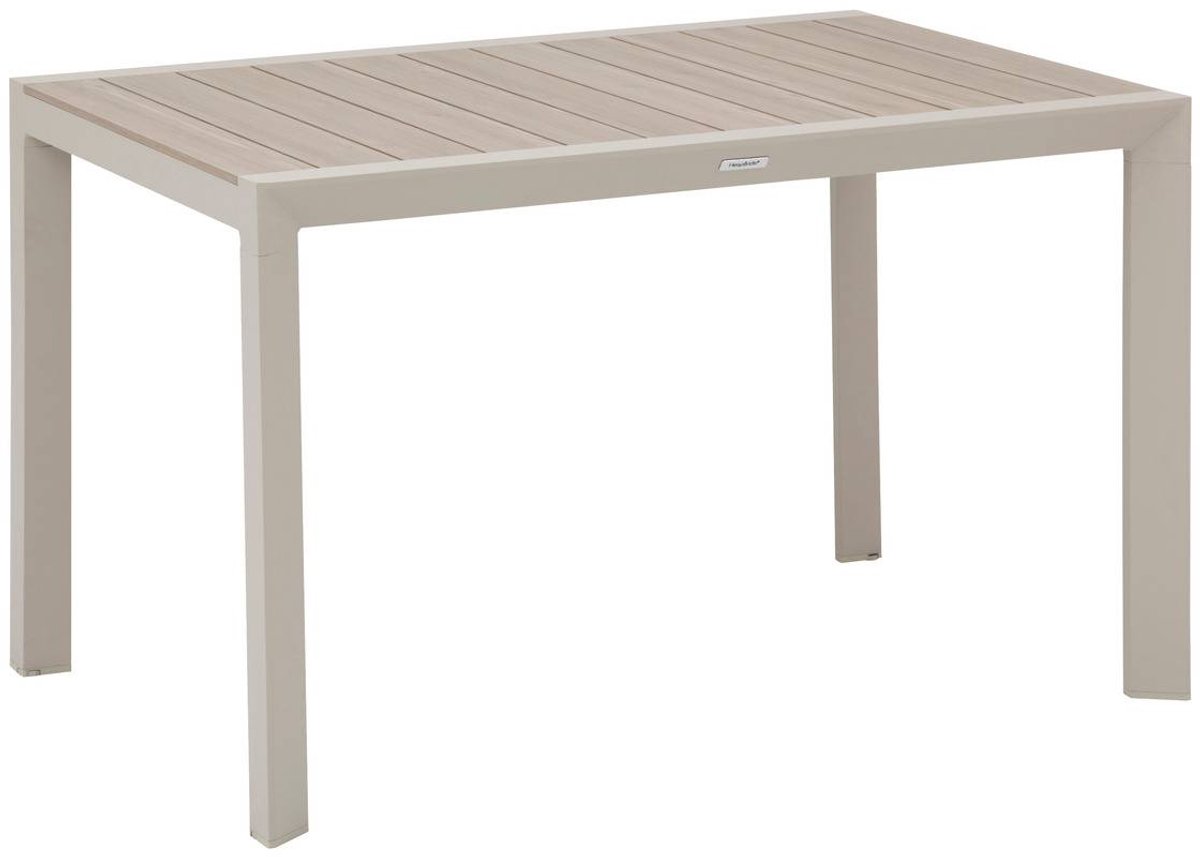 Tuintafel voor 4 personen van aluminium met houtlook ÉVASION