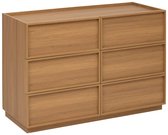 Commode met 6 lades van donker hout FRAMY