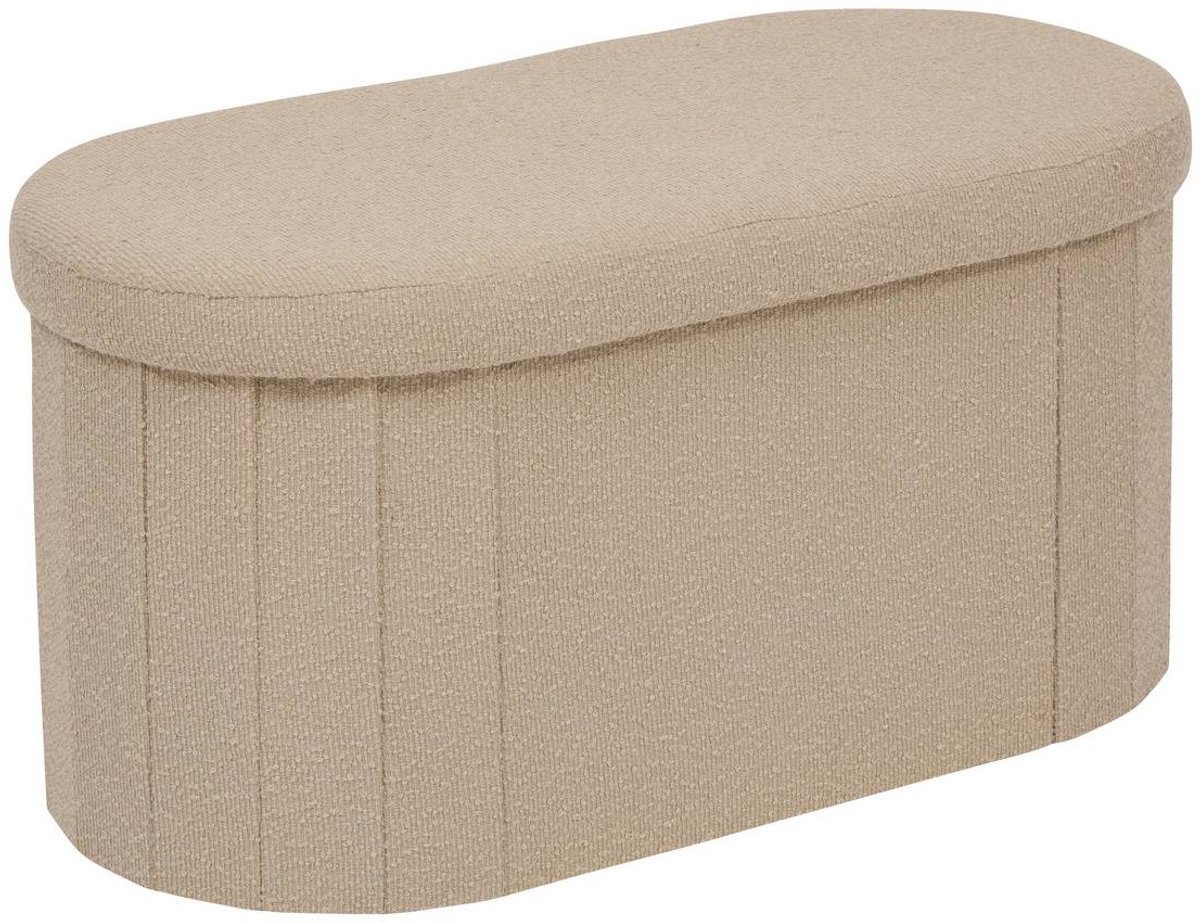 Pouf Fink ovale pliable 38x76cm beige